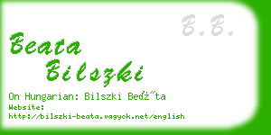 beata bilszki business card